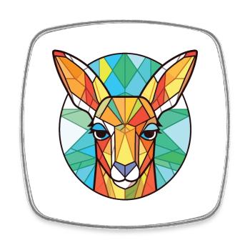 Kangourou Aquarelle colorée Illustration d’animaux - Magnet carré - blanc - Devant