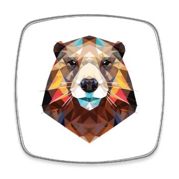 Marmot Colorful Watercolor Animal Pet Illustration - Square fridge magnet - white - Front