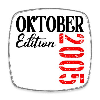 21. GEBURTSTAG OKTOBER 2005 - 21 Jahre alt - Viereckiger Kühlschrankmagnet - Weiß - Vorne