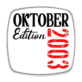 23. Geburtstag Oktober 2003 - 23 Jahre alt - Viereckiger Kühlschrankmagnet - Weiß - Vorne