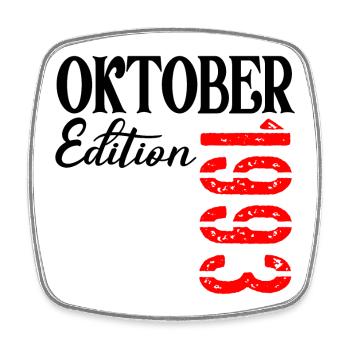 33. Geburtstag Oktober 1993 - Dreiunddreißig - Viereckiger Kühlschrankmagnet - Weiß - Vorne