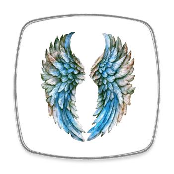 Ailes d'Ange Envolées en Aquarelle - Magnet carré - blanc - Devant