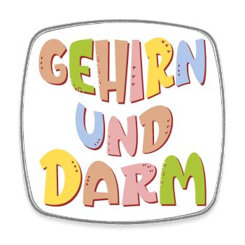 GEHIRN UND DARM - MENTALE GESUNDHEIT ACHTSAMKEIT - Viereckiger Kühlschrankmagnet - Weiß - Vorne