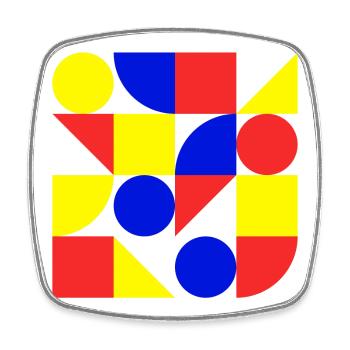 Form, Geometrie, Kunst, Bauhaus - Viereckiger Kühlschrankmagnet - Weiß - Vorne