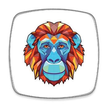 Monkey Orangutan Colorful Watercolor Animal Pet - Square fridge magnet - white - Front