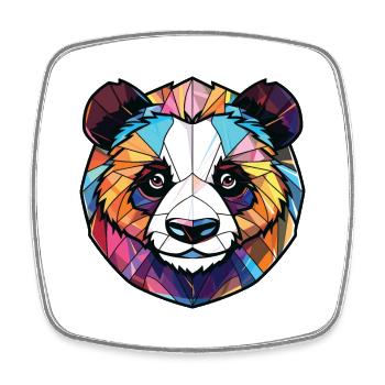 Panda Buntes Aquarell Tier Haustier Illustration - Viereckiger Kühlschrankmagnet - Weiß - Vorne