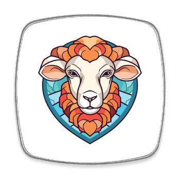 Schaf Buntes Aquarell Tier Haustier Illustration - Viereckiger Kühlschrankmagnet - Weiß - Vorne