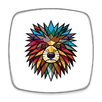 Porcupine Colorful Watercolor Animal Illustration - Square fridge magnet - white - Front