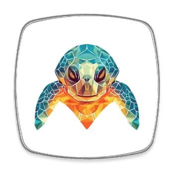 Sea Turtle Colorful Watercolor Animal Illustration - Square fridge magnet - white - Front