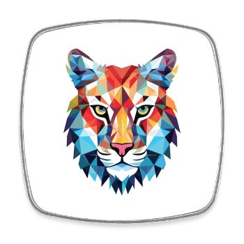 Luchs Bunte Aquarell-Tier-Haustier-Illustration - Viereckiger Kühlschrankmagnet - Weiß - Vorne