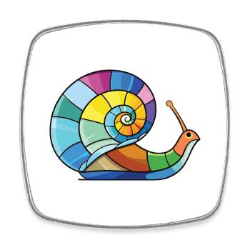 Schnecke Buntes Aquarell Tier Haustier Illustration - Viereckiger Kühlschrankmagnet - Weiß - Vorne