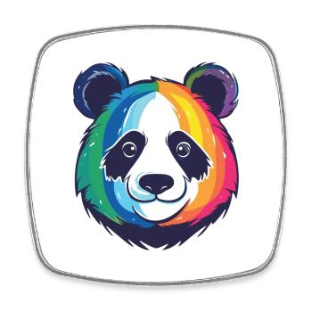 Panda Buntes Aquarell Tier Haustier Illustration - Viereckiger Kühlschrankmagnet - Weiß - Vorne