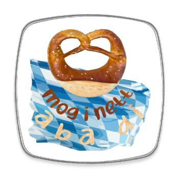 Wiesen Brezel - Viereckiger Kühlschrankmagnet - Weiß - Vorne