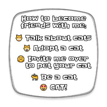 How to befriend a cat nerd - Square fridge magnet - white - Front