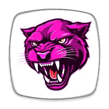 Panther Head Rose - Magnet carré - blanc - Devant