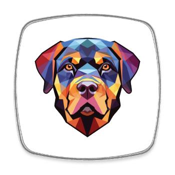 Rottweiler Hund Buntes Aquarell Tier Karikatur - Viereckiger Kühlschrankmagnet - Weiß - Vorne