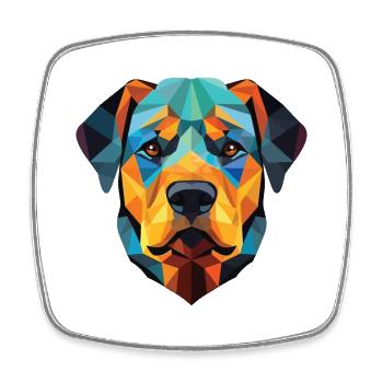 Rottweiler Hund Buntes Aquarell Tier Karikatur - Viereckiger Kühlschrankmagnet - Weiß - Vorne