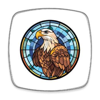 Adler Buntes Aquarell Tier Haustier Illustration - Viereckiger Kühlschrankmagnet - Weiß - Vorne