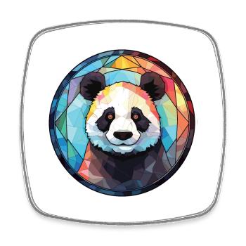 Panda Buntes Aquarell Tier Haustier Illustration - Viereckiger Kühlschrankmagnet - Weiß - Vorne