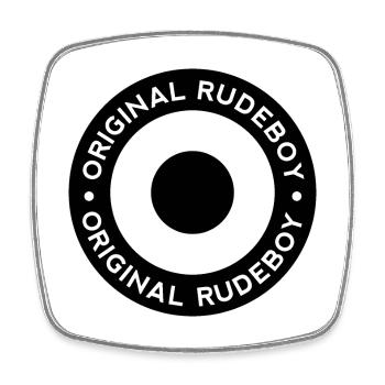 Original Rudeboy - Black & White Mod Ska - Viereckiger Kühlschrankmagnet - Weiß - Vorne