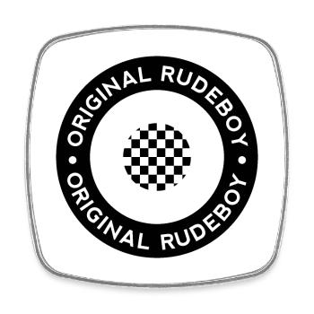 Original Rudeboy 2tone Checkered - Noir & Blanc - Magnet carré - blanc - Devant