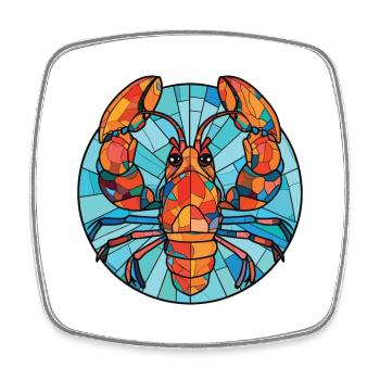 Homard Aquarelle colorée Illustration d’animaux - Magnet carré - blanc - Devant