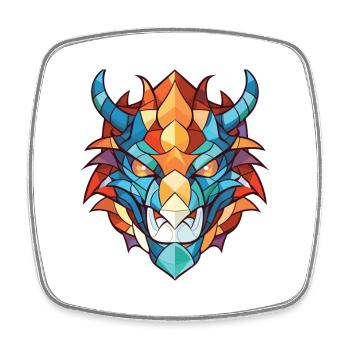 Drache Buntes Aquarell Tier Haustier Illustration - Viereckiger Kühlschrankmagnet - Weiß - Vorne