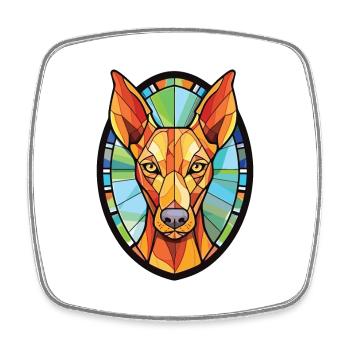 Pharao Hound Hund Buntes Aquarell Tier Haustier - Viereckiger Kühlschrankmagnet - Weiß - Vorne