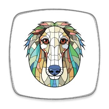 Russischer Barsoi-Hund Buntes Aquarell Tier Haustier - Viereckiger Kühlschrankmagnet - Weiß - Vorne