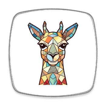Girafe Aquarelle colorée Animal Cartoon - Magnet carré - blanc - Devant