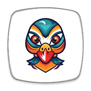 Mandarin Duck Colorful Watercolor Animal Cartoon - Square fridge magnet - white - Front