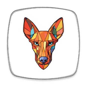 Pharao Hound Hund Buntes Aquarell Tier Haustier - Viereckiger Kühlschrankmagnet - Weiß - Vorne