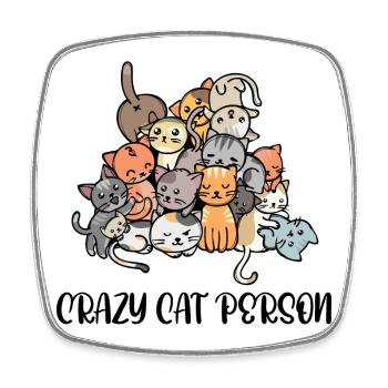 Pets Cat Statement Cuddly Toy Pet - Square fridge magnet - white - Front