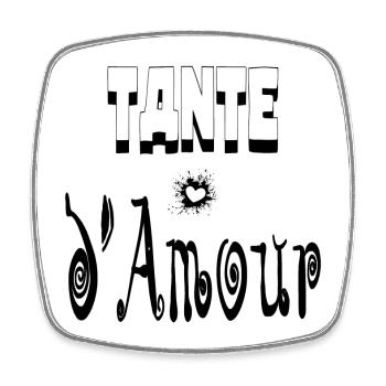 Tante Amour Cœur Tata - Magnet carré - blanc - Devant