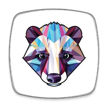 Dachs Buntes Aquarell Tier Haustier Illustration - Viereckiger Kühlschrankmagnet - Weiß - Vorne