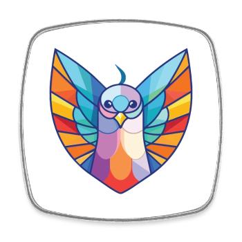 Dove Aquarelle colorée Animal Animal Illustration - Magnet carré - blanc - Devant