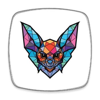 Fledermaus Buntes Aquarell Tier Haustier Illustration - Viereckiger Kühlschrankmagnet - Weiß - Vorne