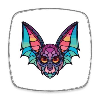 Fledermaus Buntes Aquarell Tier Haustier Illustration - Viereckiger Kühlschrankmagnet - Weiß - Vorne