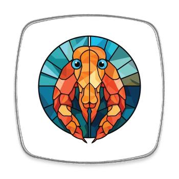 Shrimp Colorful Watercolor Animal Pet Illustration - Square fridge magnet - white - Front
