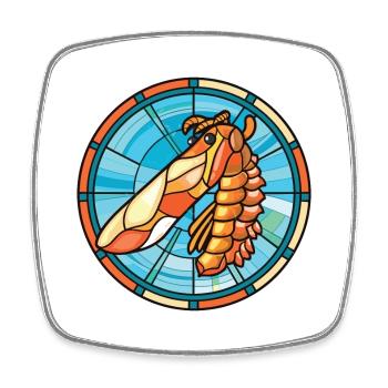 Shrimp Colorful Watercolor Animal Pet Illustration - Square fridge magnet - white - Front
