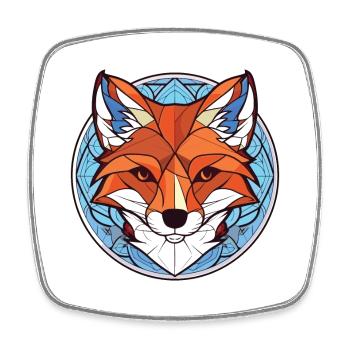 Fuchs Buntes Aquarell Tier Haustier Illustration - Viereckiger Kühlschrankmagnet - Weiß - Vorne