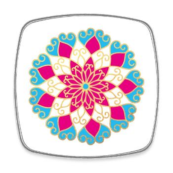 Yoga Mandala Gold Meditation Indien Ornament Om - Viereckiger Kühlschrankmagnet - Weiß - Vorne