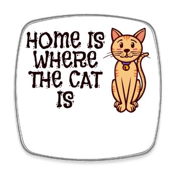 Cat Stuffed Animal Pets Statement Pet - Square fridge magnet - white - Front