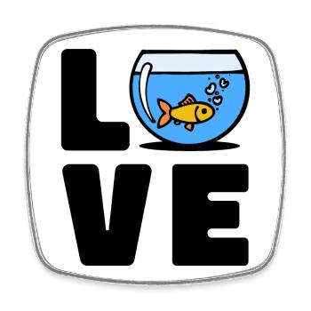 Aquarium Goldfisch Haustiere Spruch Lieblingstier - Viereckiger Kühlschrankmagnet - Weiß - Vorne