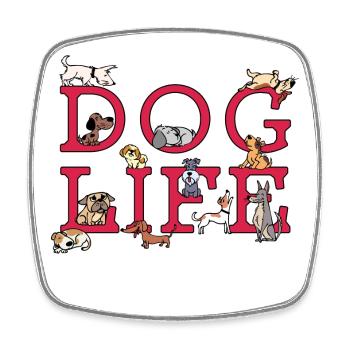 Dog Statement Pets Stuffed Toy Puppy - Square fridge magnet - white - Front