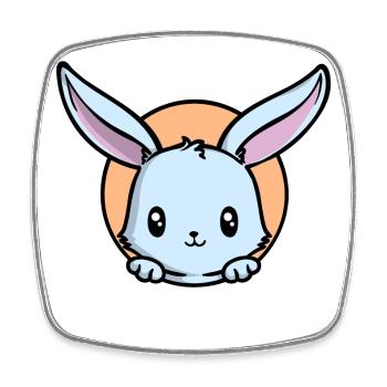 Bunny Pets Cuddly Animal Pet - Square fridge magnet - white - Front