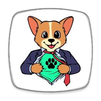 Pets, Dog, Favorite animal, Cuddly toy, Pet - Square fridge magnet - white - Front