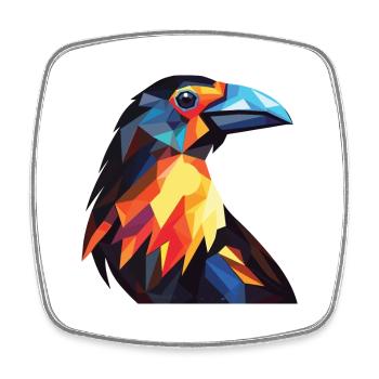 Illustration d’animal de compagnie colorée à l’aquarelle colorée - Magnet carré - blanc - Devant