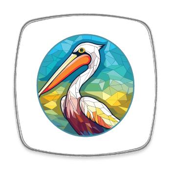 Pelikan Bunte Aquarell-Tierillustration - Viereckiger Kühlschrankmagnet - Weiß - Vorne