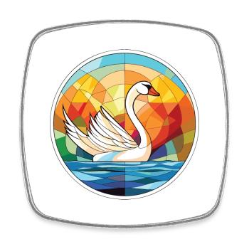 Schwan Buntes Aquarell Tier Haustier Illustration - Viereckiger Kühlschrankmagnet - Weiß - Vorne